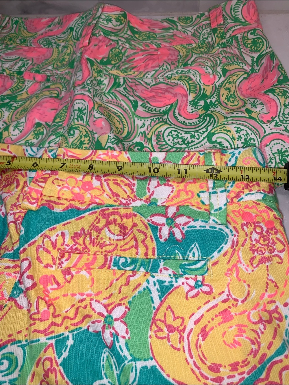 NEW Lilly Pulitzer Teal, Yellow & Pink Paisley Walsh Shorts Size 000 Set - Picture 15 of 16